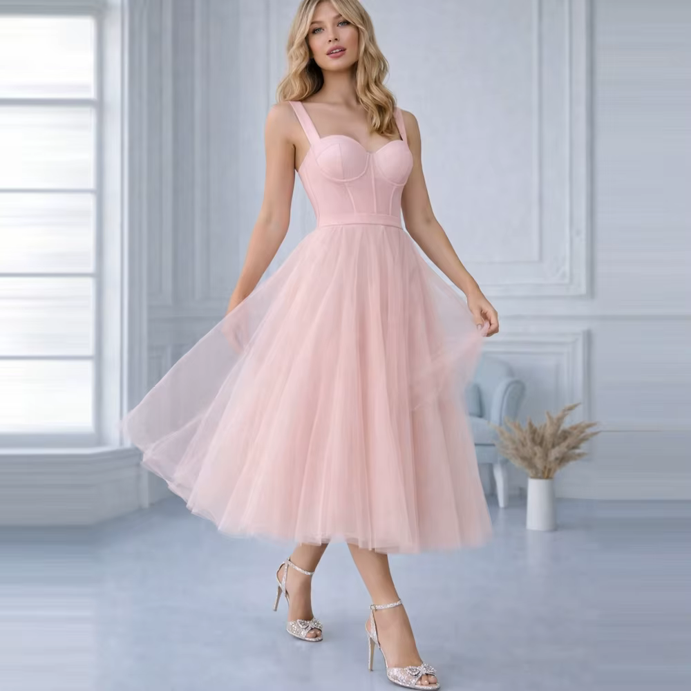 Robe de soirée mi-longue vintage en maille pour femme, coupe trapèze, longueur thé, élégante, col ca