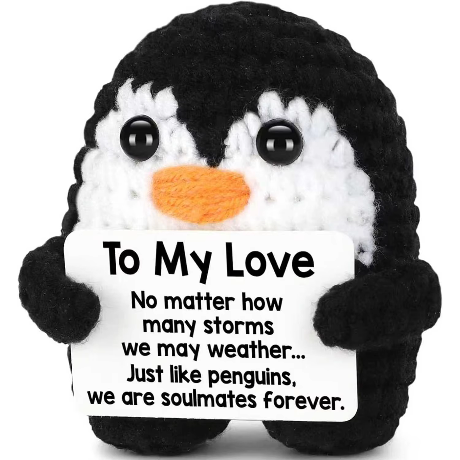 Cadeaux pour lui son petit ami petite amie anniversaire Noël, à mon amour pingouin au crochet fait à la main je t'aime cadeau pour couple femme