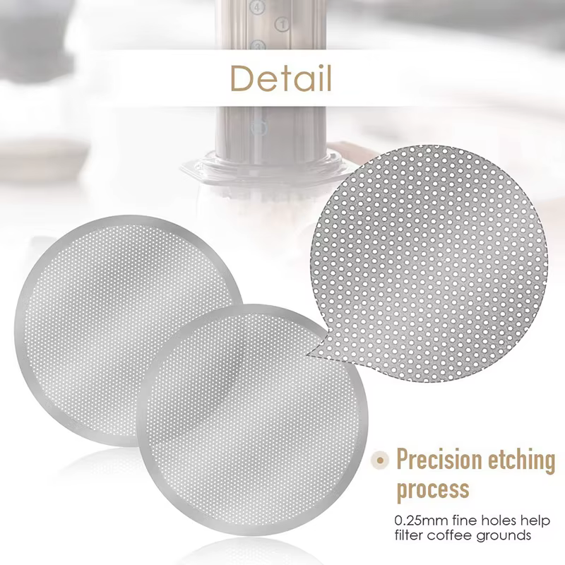 Filtre à café réutilisable en métal argenté, maille pour cafetière Aerosouhaits, machine à expresso, paquet de 3