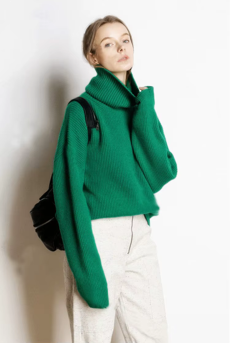 Pull en laine Emperoe Goat col roulé chaud et ample pour femmes hiver décontracté confortable à offrir occasions spéciales