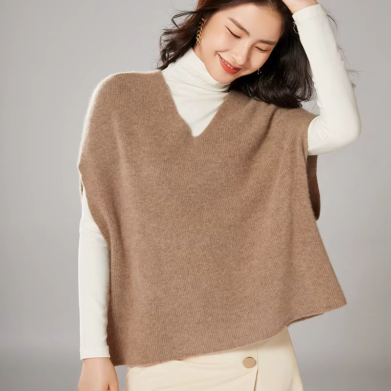 Gilet sans manches à col en V pour femmes