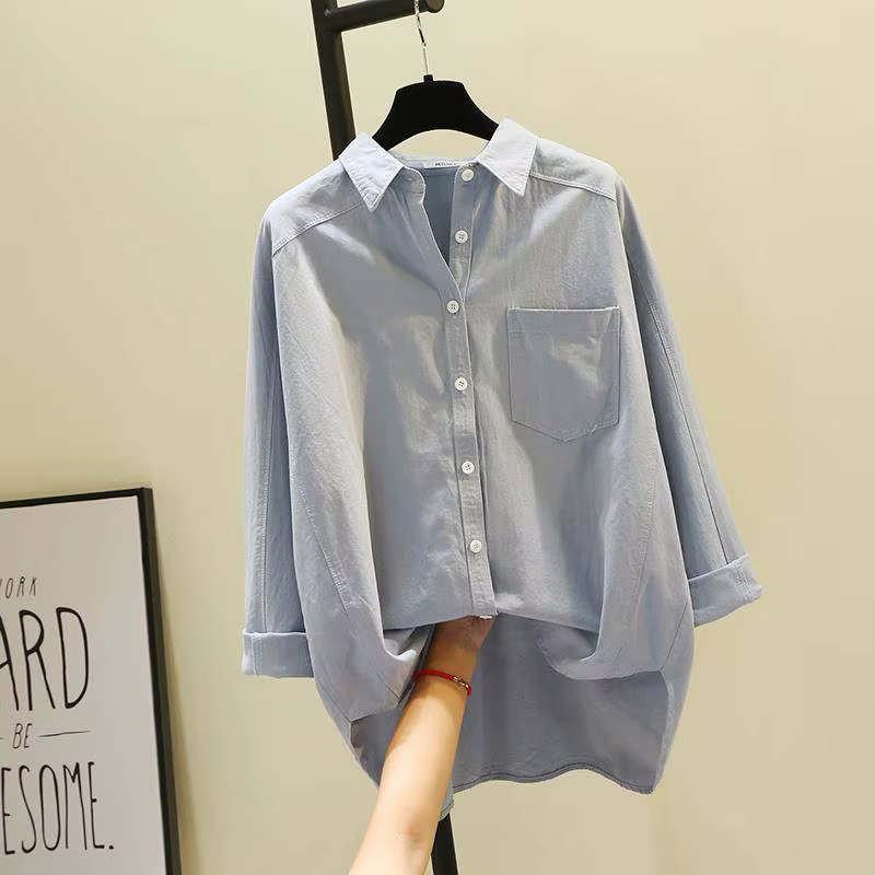 Chemise à col blanc à manches longues pour femmes, chemise à col esthétique, vêtements coréens Y-Chic, tunique sexy pour femmes, chemises neuves