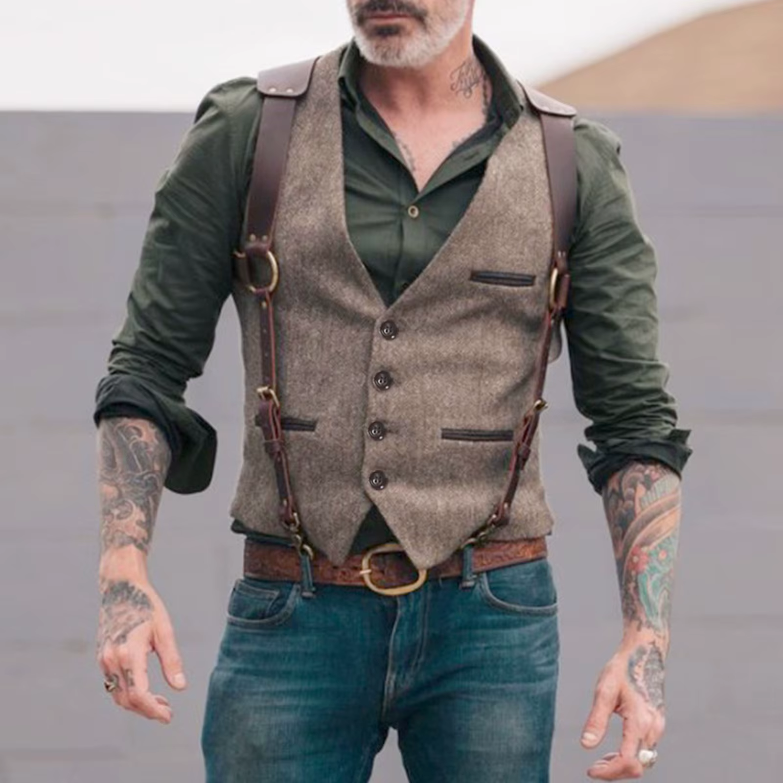 Gilet de costume pour hommes, col en V à chevrons, robe formelle d'affaires pour costume de mariage ou smoking