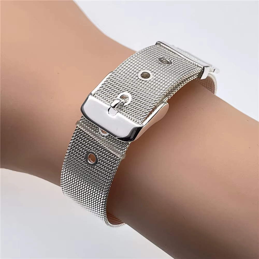 Bracelet de montre en argent Sterling 925, Bracelet en maille 10/Mm pour femmes et hommes, breloque pour fête de mariage, fiançailles, bijoux à la mode