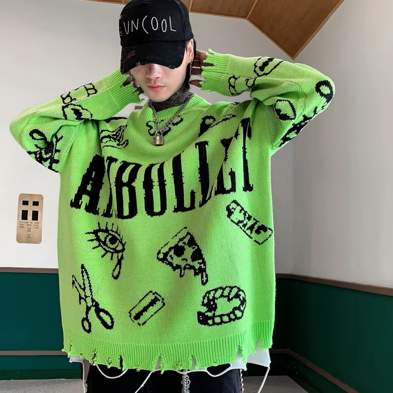 Pull Harajuku Vintage en maille