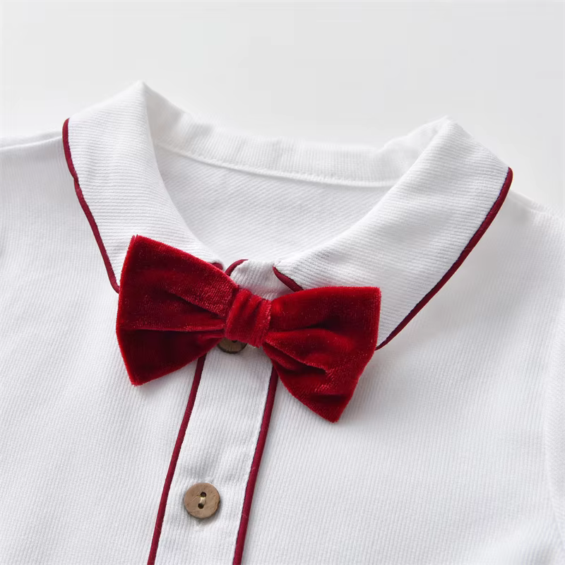 Ensemble chemisier et pantalon en velours pour nouveau-né, vêtements imbibés pour bébé garçon, tenues avec chapeaux pour enfants, fête d'anniversaire et de mariage, 3 pièces