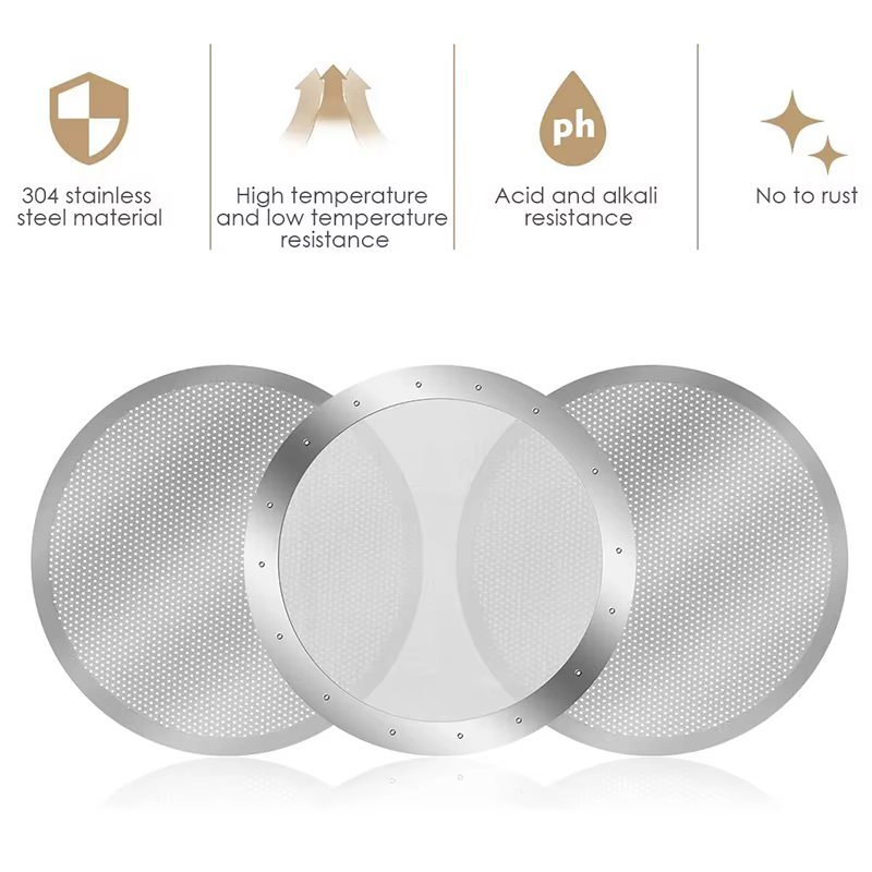 Filtre à café réutilisable en métal argenté, maille pour cafetière Aerosouhaits, machine à expresso, paquet de 3