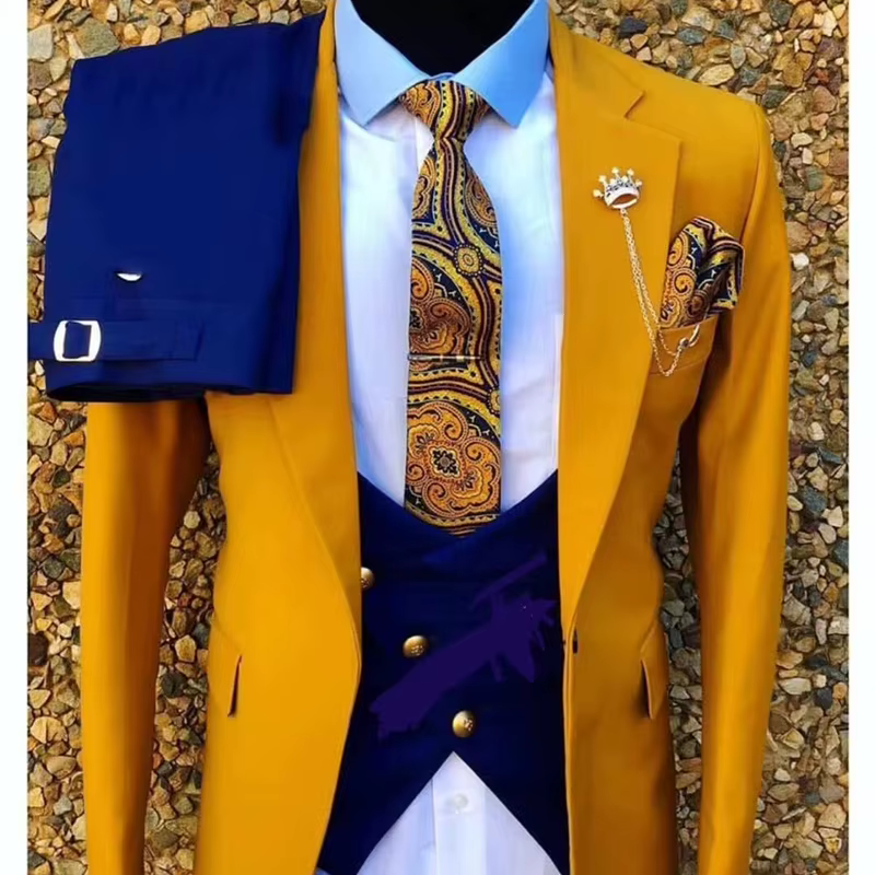 Costume de mariage pour homme gris, veste bleue, pantalon, sur mesure, grandes tailles, smoking formel, trajes de hombre, costume homme, 턱시도