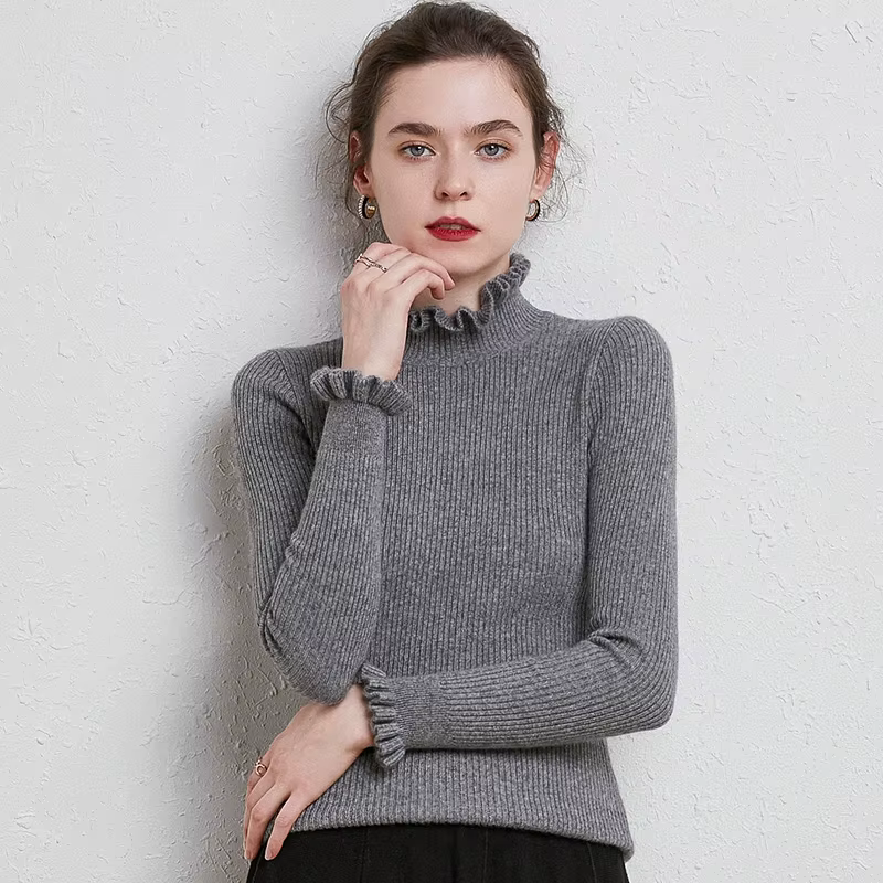Pull en cachemire à col roulé pour femme