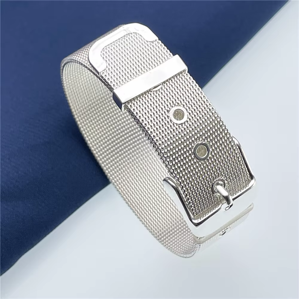 Bracelet de montre en argent Sterling 925, Bracelet en maille 10/Mm pour femmes et hommes, breloque pour fête de mariage, fiançailles, bijoux à la mode