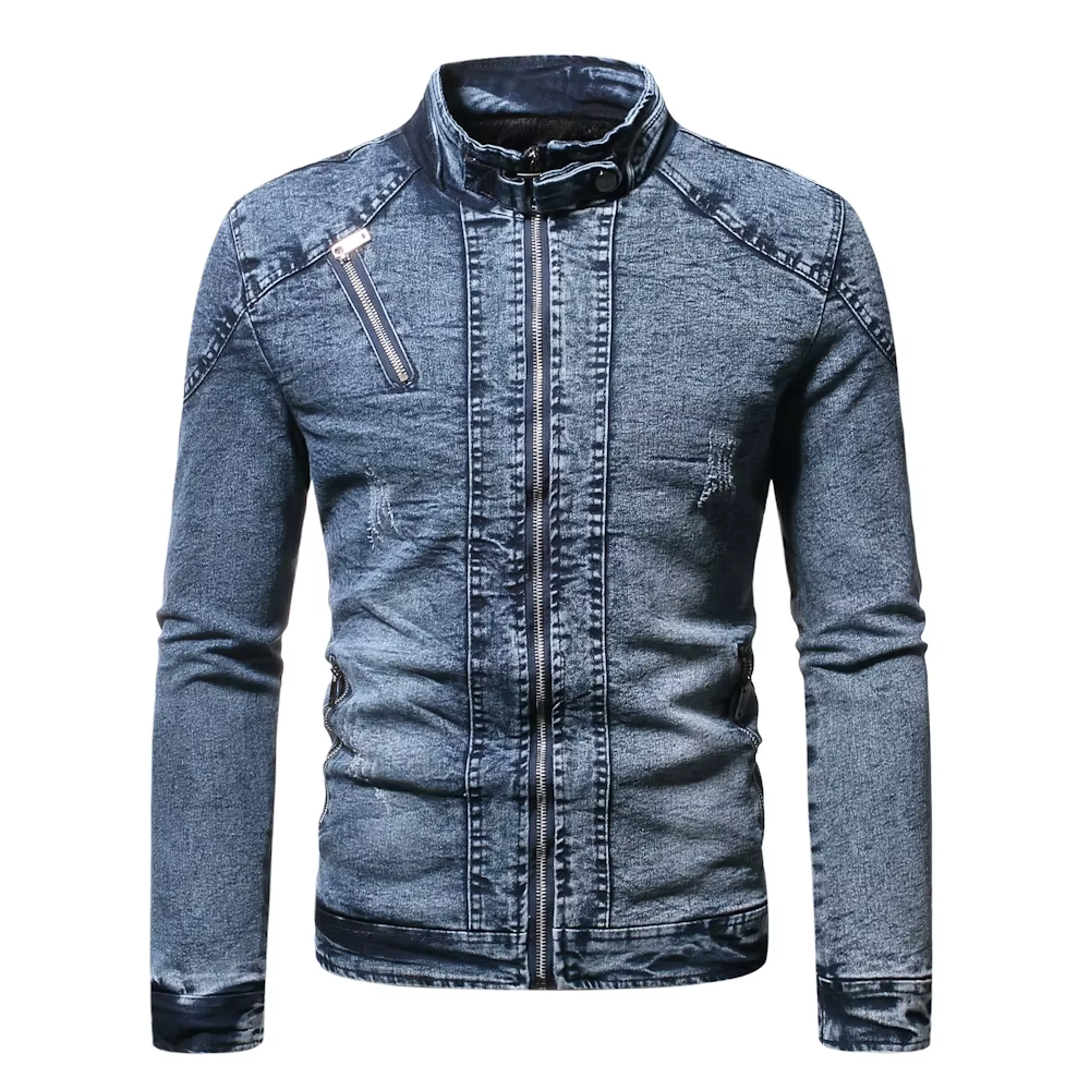 Veste en Jean pour homme, Streetwear, en velours, coupe Slim, à la mode, manteau d'extérieur, collection printemps décontracté, automne col montant