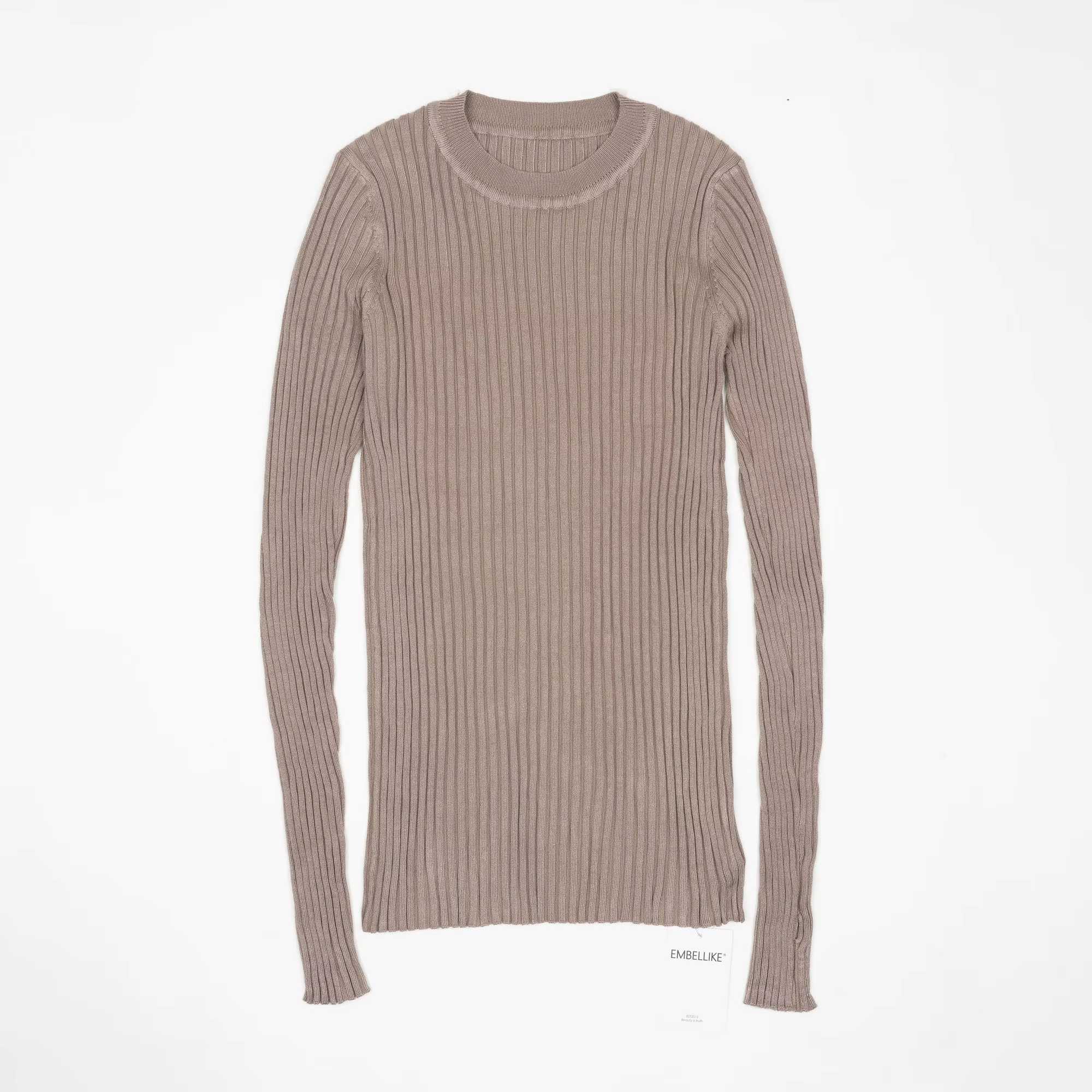 Pull basique à col rond pour femme, pull avec trou pour le pouce, pull en Y