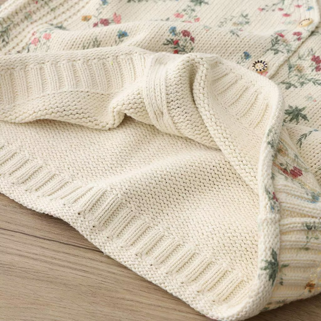 Pull à col en V imprimé frais de style pastChevrétro