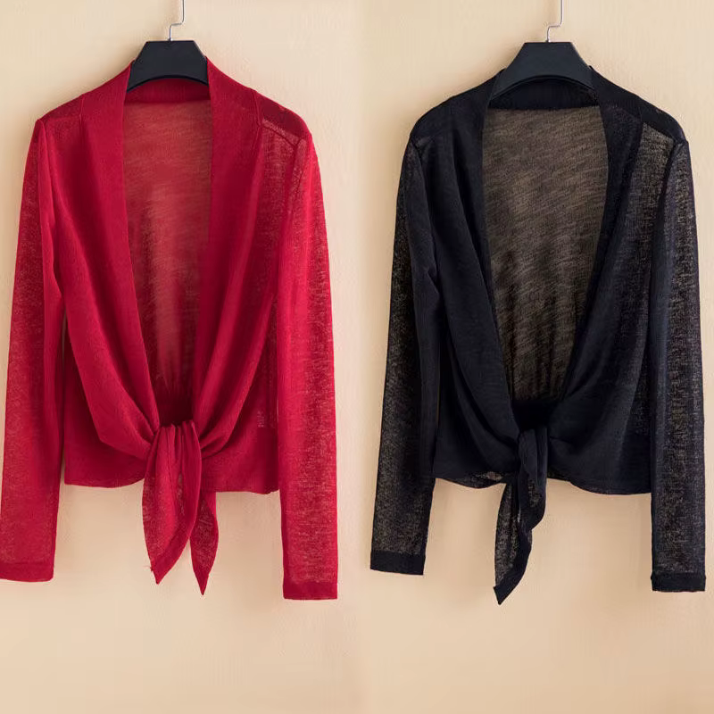 Cardigan à manches longues pour femmes, mince, ouvert