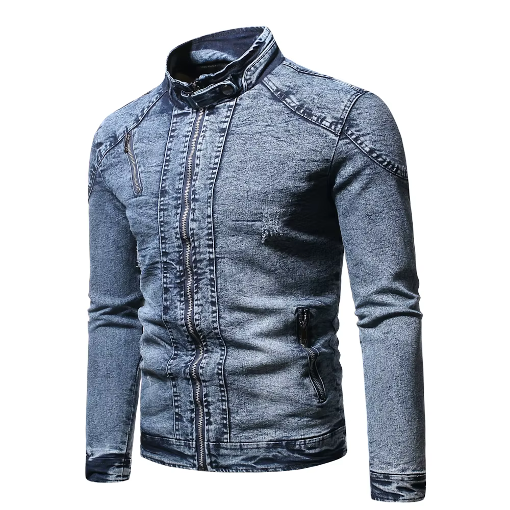 Veste en Jean pour homme, Streetwear, en velours, coupe Slim, à la mode, manteau d'extérieur, collection printemps décontracté, automne col montant