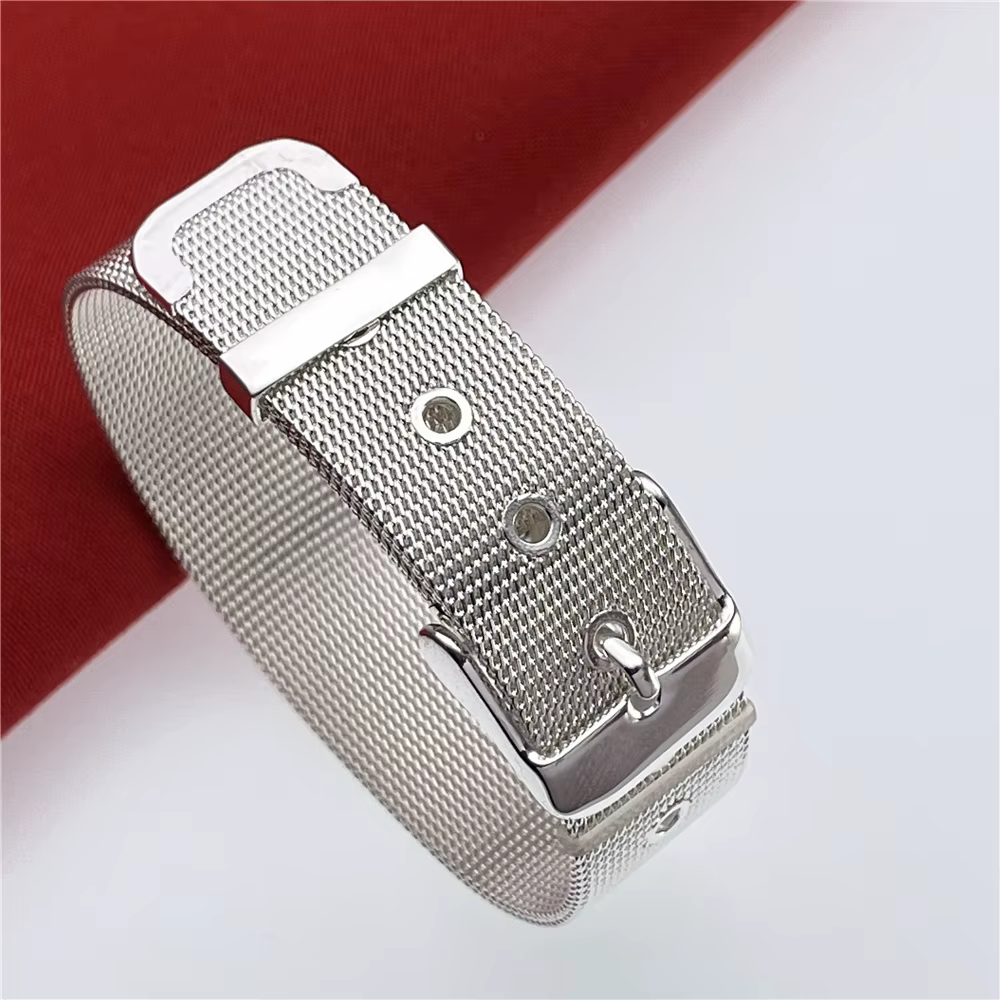 Bracelet de montre en argent Sterling 925, Bracelet en maille 10/Mm pour femmes et hommes, breloque pour fête de mariage, fiançailles, bijoux à la mode