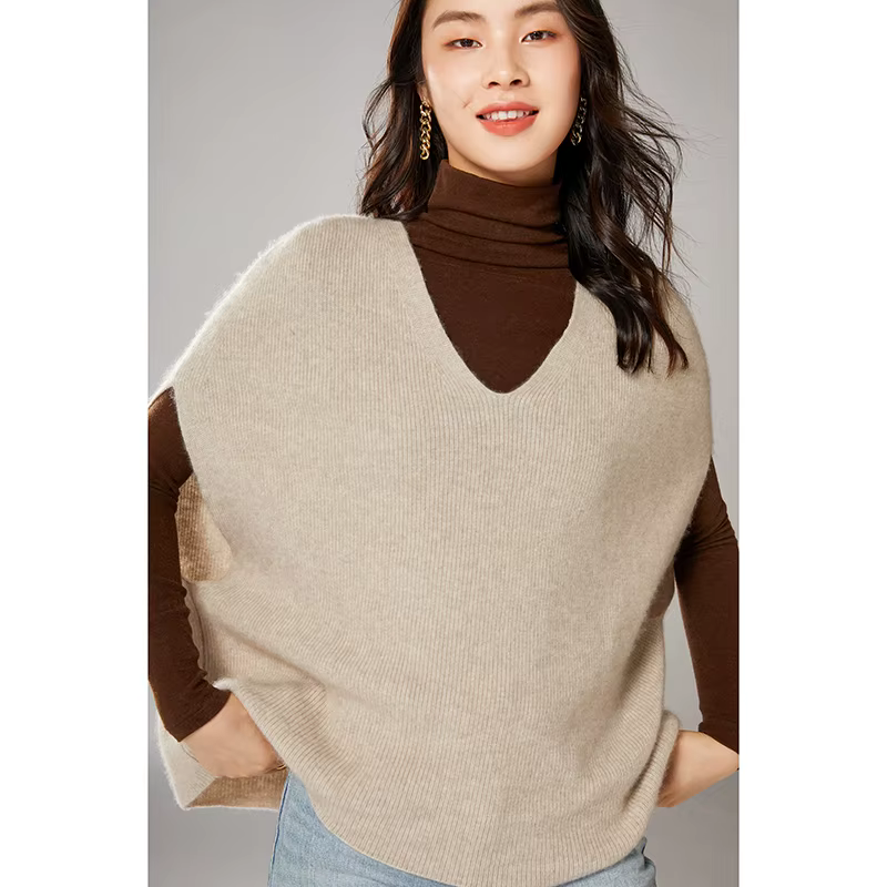 Gilet sans manches à col en V pour femmes