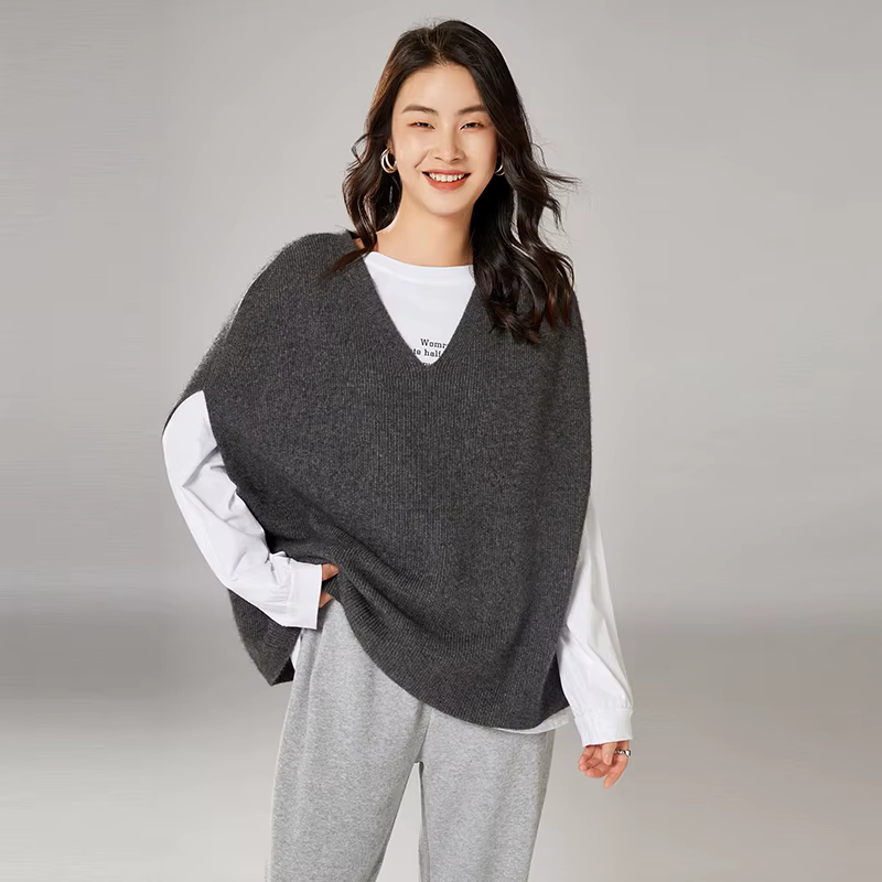 Gilet sans manches à col en V pour femmes