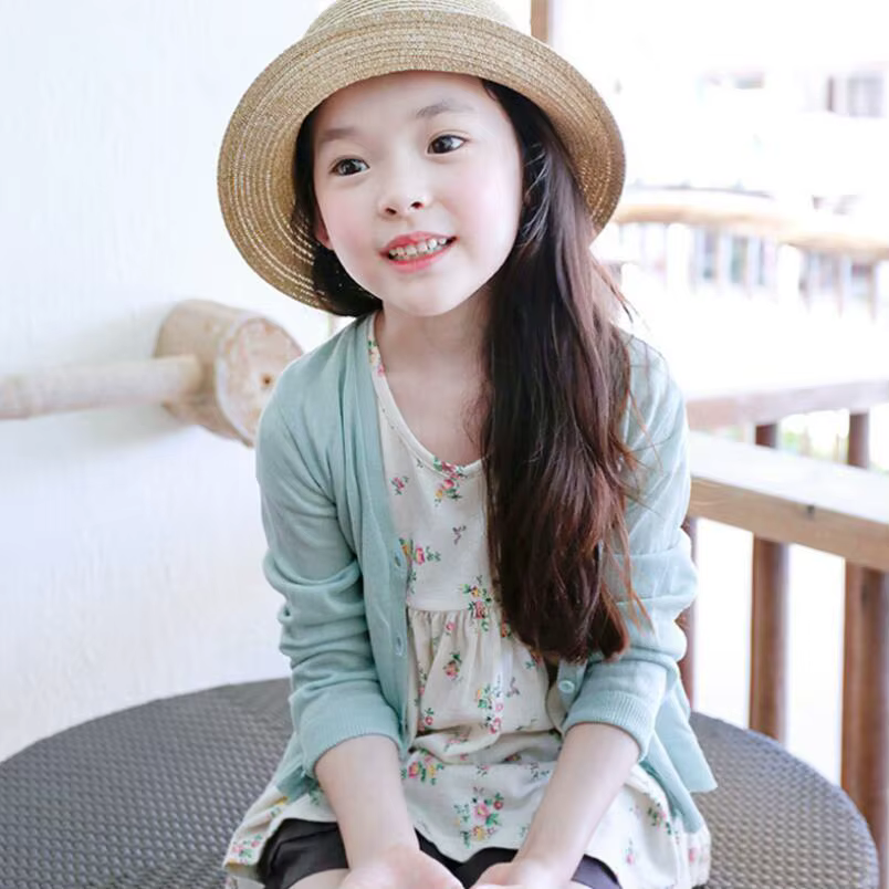 Cardigan à manches longues pour bébés et adolescentes, pull à manches longues, solide, vêtements tricotés, manteau fin pour enfants