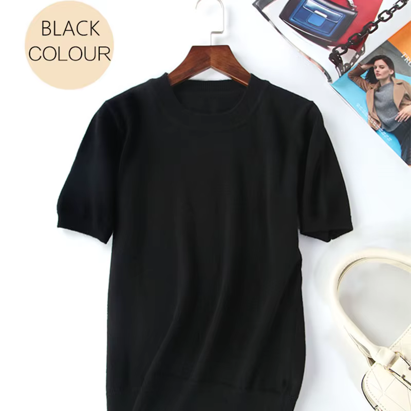 Pull en laine et microfibre pour femme, style décontracté, couleur unie, idéal pour l'été et les occasions spéciales