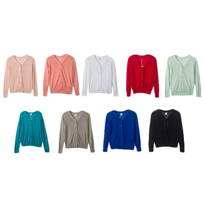 Cardigan à manches longues pour bébés et adolescentes, pull à manches longues, solide, vêtements tricotés, manteau fin pour enfants
