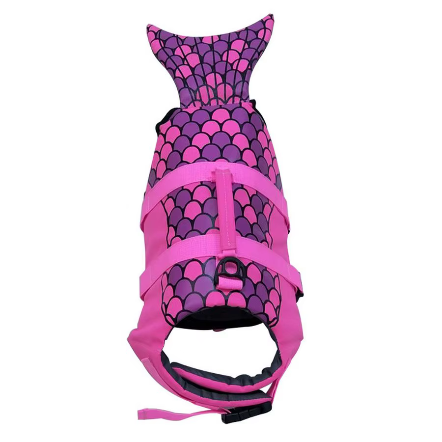 Gilet de sauvetage pour chien, vêtements, col de sauvetage, harnais, natation, maillot de bain d'été, sirène, requin, livraison directe