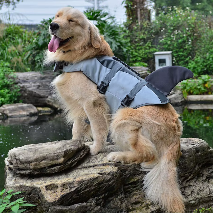Gilet de sauvetage pour chien, vêtements, col de sauvetage, harnais, natation, maillot de bain d'été, sirène, requin, livraison directe