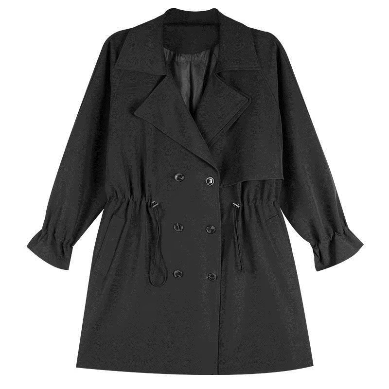 Manteau coupe-vent mi-long pour femme, nouvelle collection printemps-automne, style décontracté ample avec col tailleur, manteau fin décontracté, trench-coat femme 2026