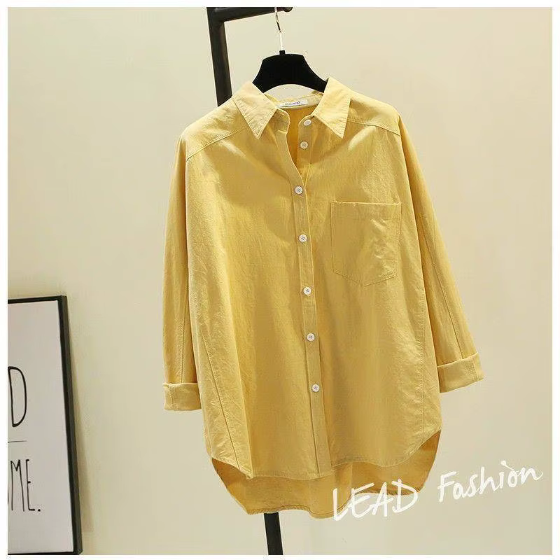 Chemise à col blanc à manches longues pour femmes, chemise à col esthétique, vêtements coréens Y-Chic, tunique sexy pour femmes, chemises neuves
