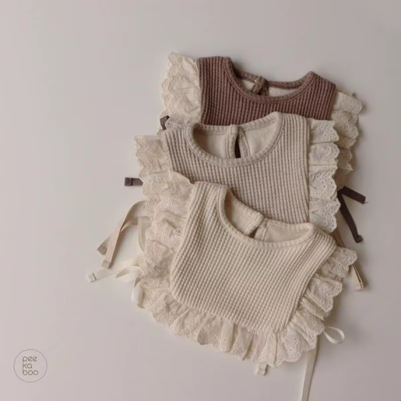 Bavoir en coton et dentelle pour bébé fille, bavoir amissié pour nouveau-né, princesse, automne 2024