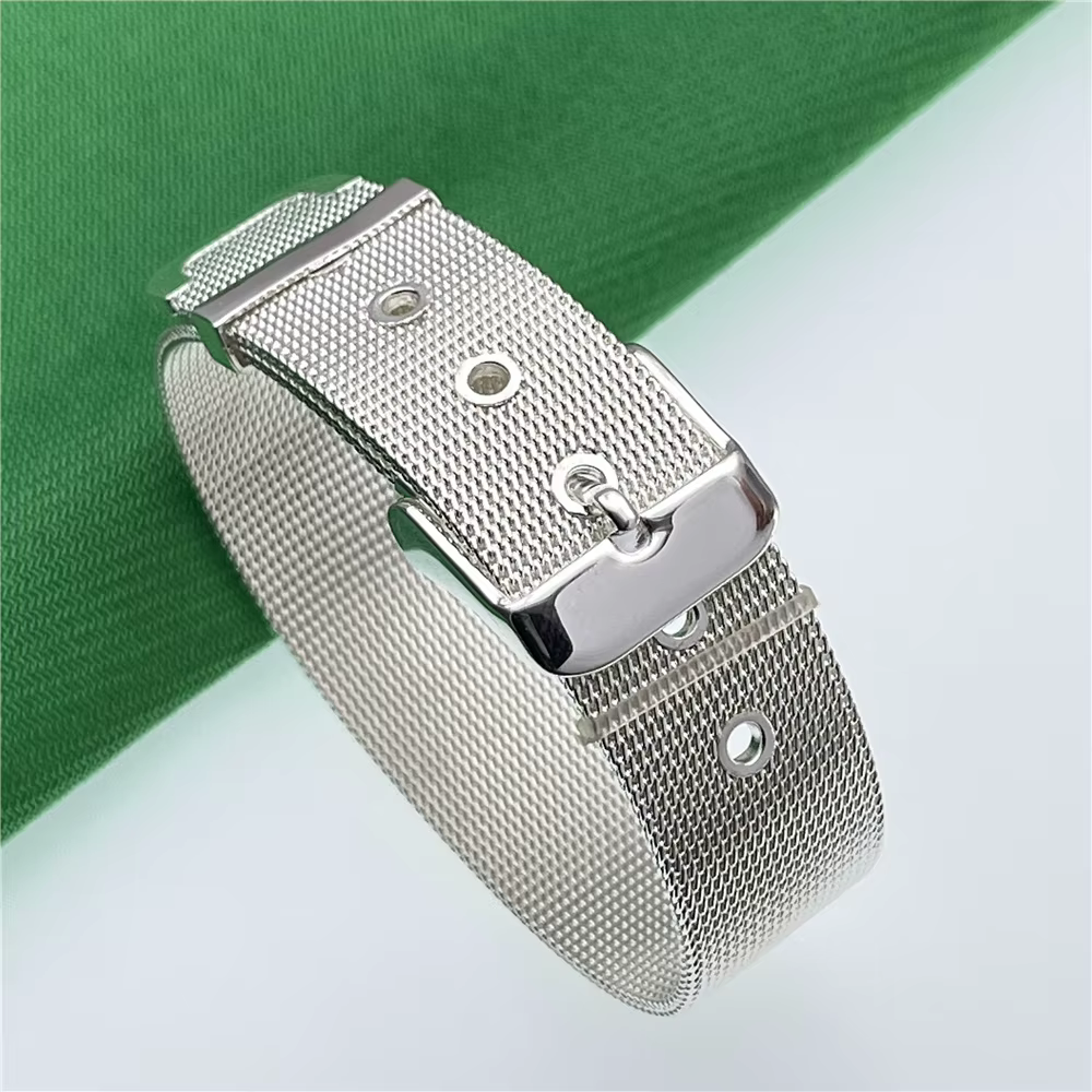 Bracelet de montre en argent Sterling 925, Bracelet en maille 10/Mm pour femmes et hommes, breloque pour fête de mariage, fiançailles, bijoux à la mode