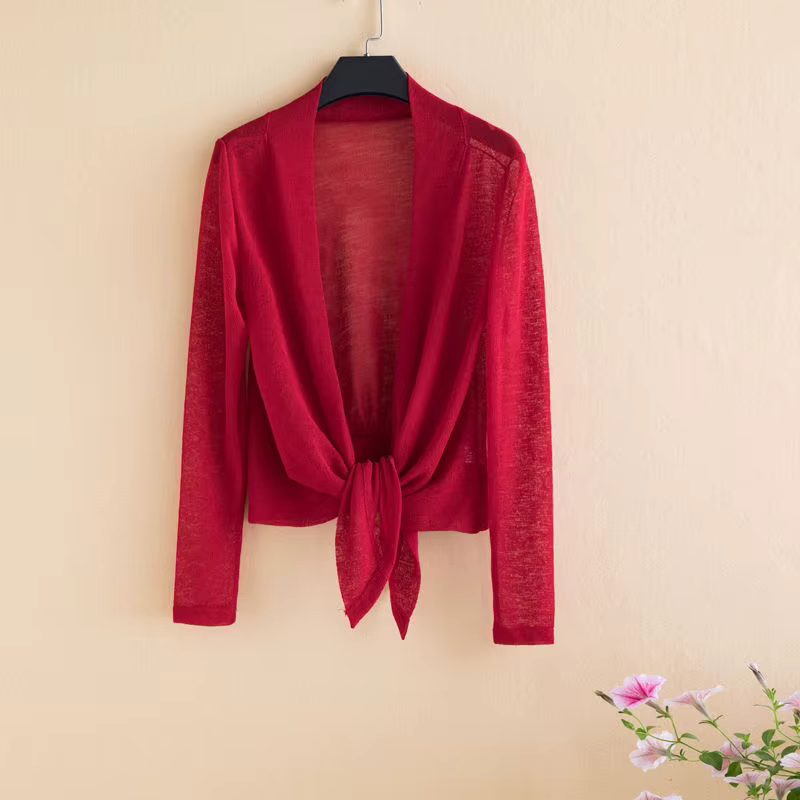 Cardigan à manches longues pour femmes, mince, ouvert