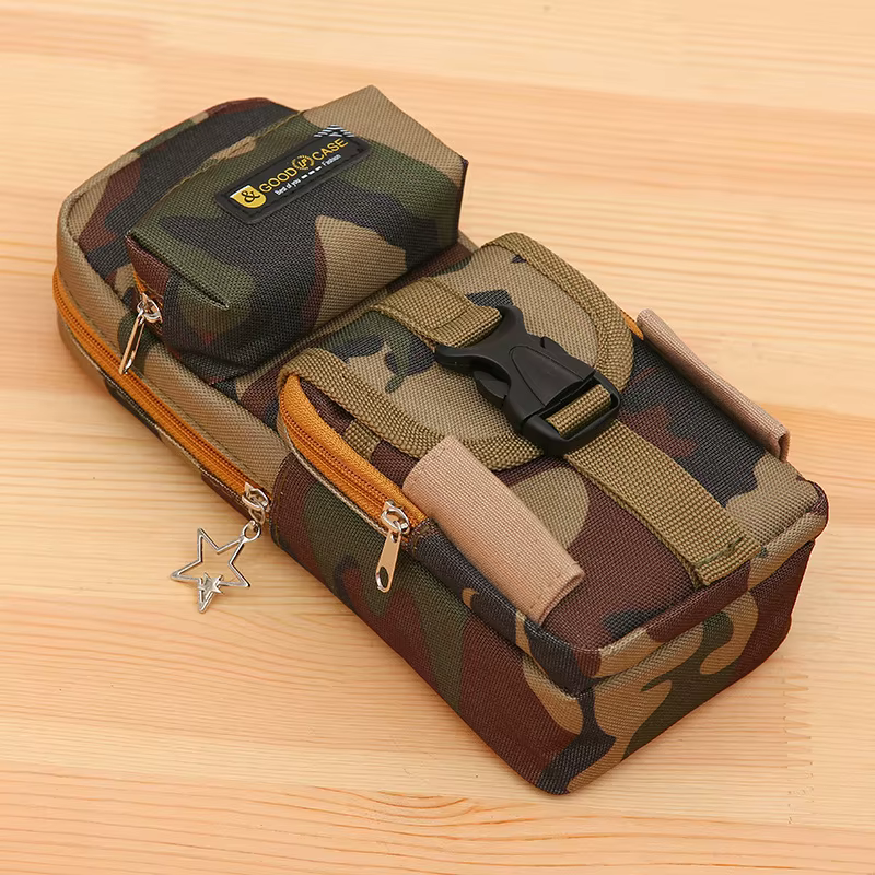Trousse à crayons en toile de camouflage des forces spéciales créatives pour garçon, étui à stylos d'école, fournitures, sac à crayons, pochette à crayons, papeterie.