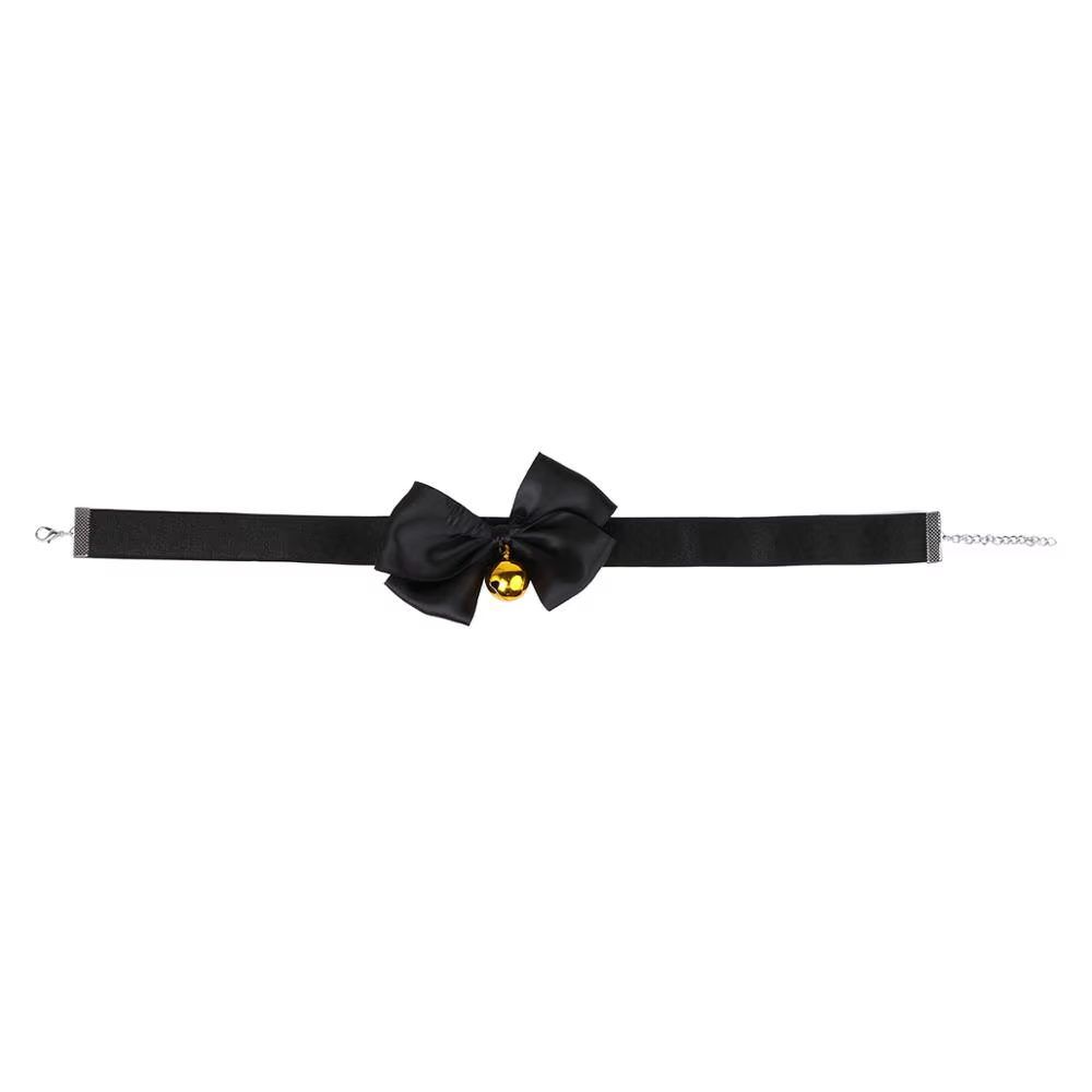 Collier ras du cou à nœud papillon, avec cloche réglable, cloche à ruban doux, Sexy, petit nœud de cloche, tour de cou, jeu de rôle