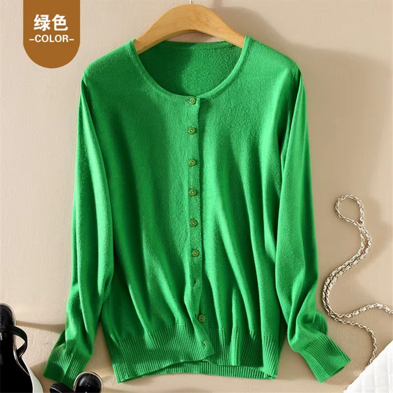 Pull tricoté en cachemire à simple boutonnage pour Femme