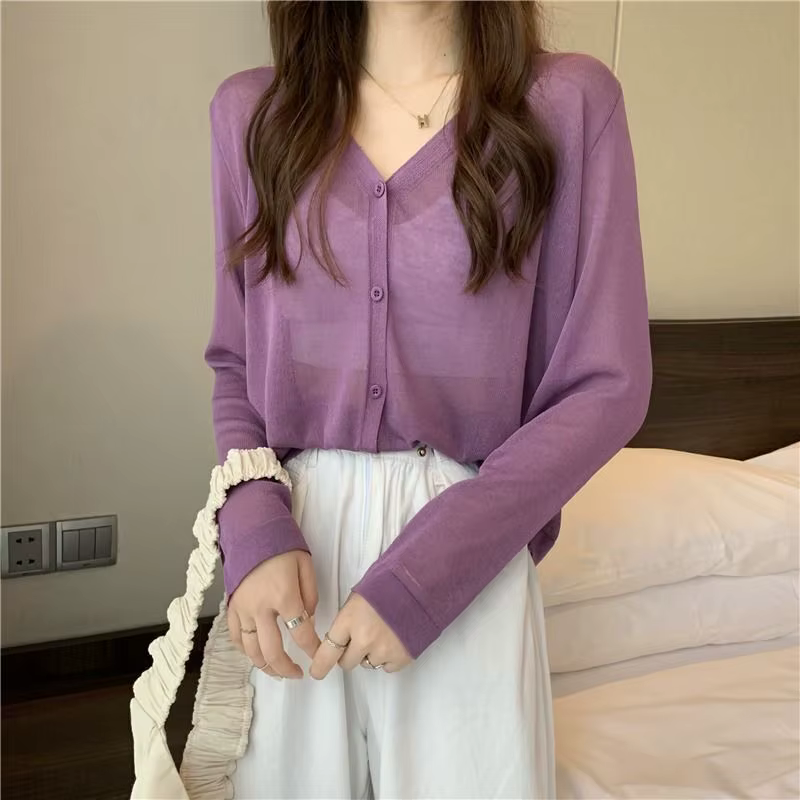 Cardigan d'été en tricot pour femme
