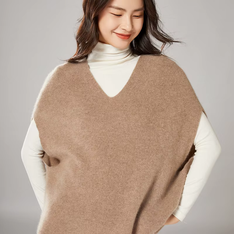 Gilet sans manches à col en V pour femmes
