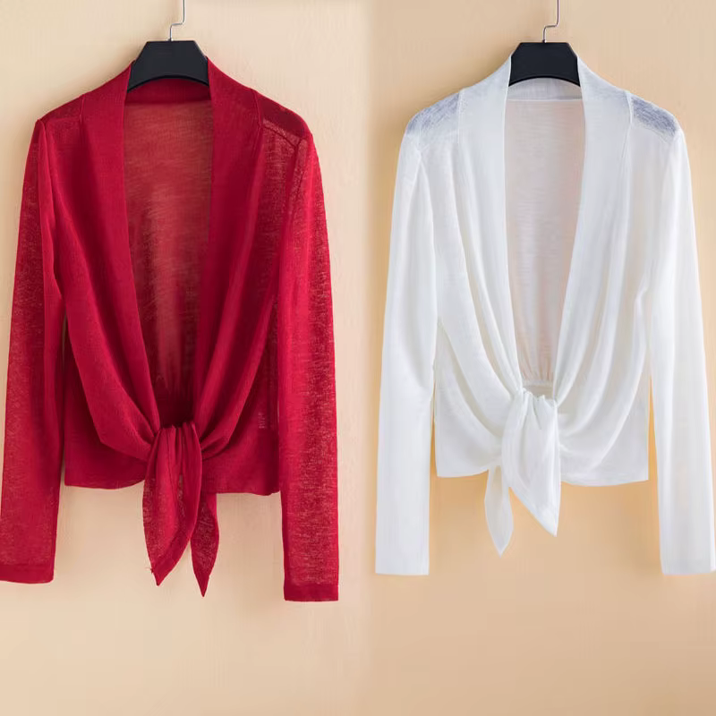 Cardigan à manches longues pour femmes, mince, ouvert