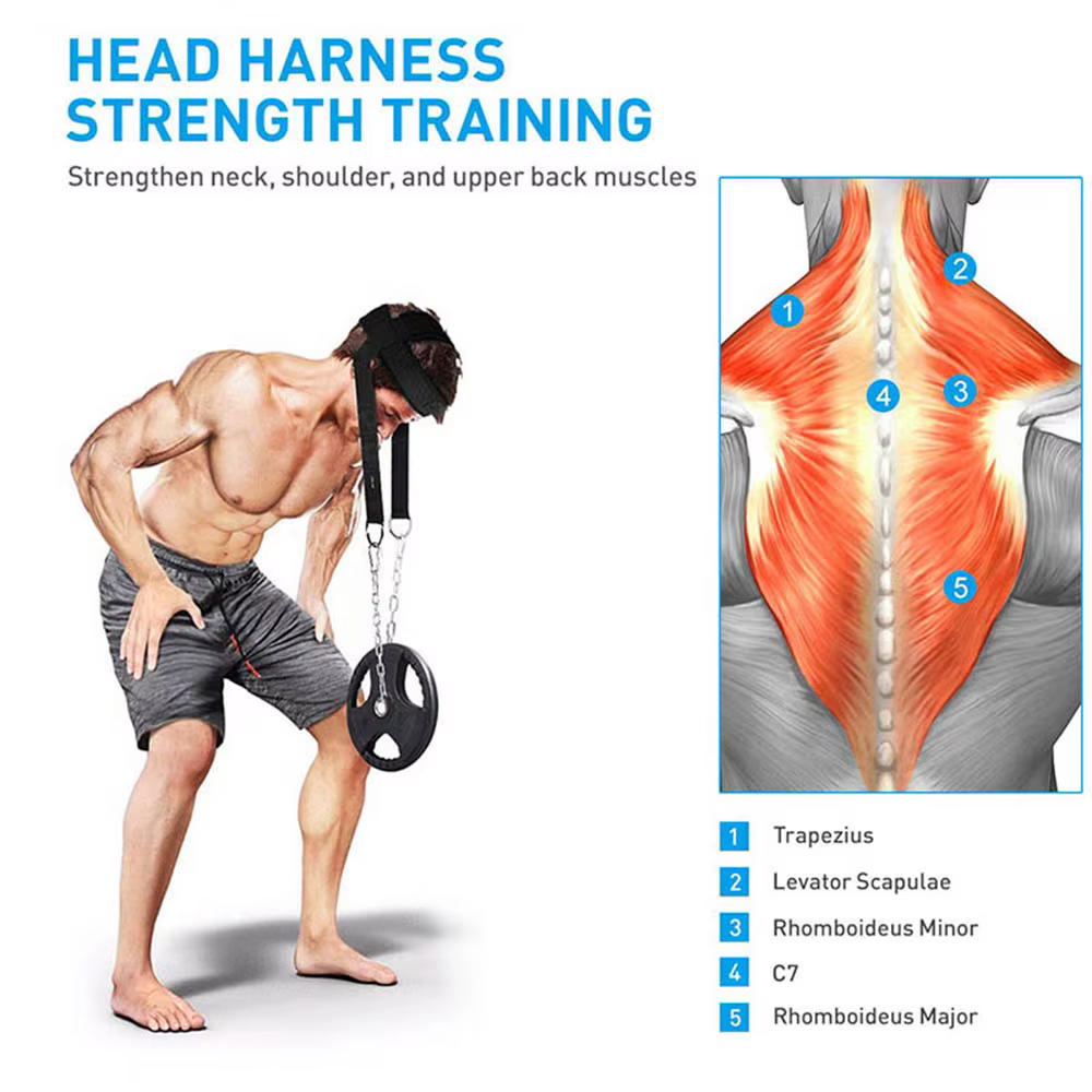 Tête cou entraînement tête harnais corps force exercice sangle réglable cou puissance entraînement gymnase Fitness poids portant casquette