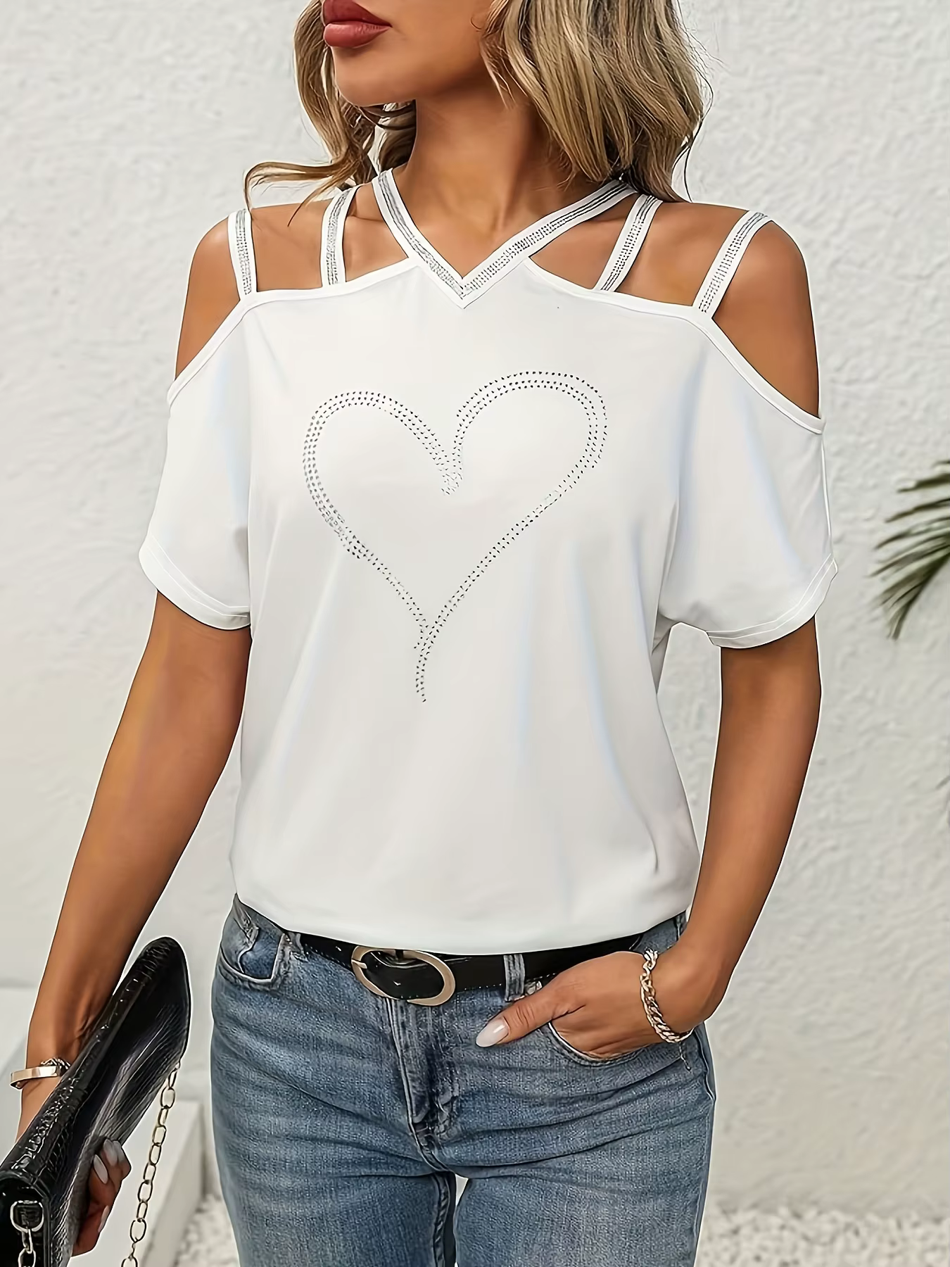 Gilet tissé surdimensionné blanc pour femme