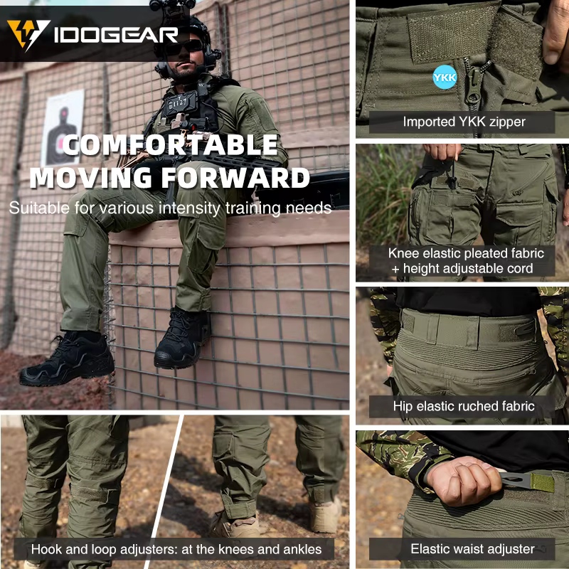 Pantalon de combat robuste IDOGEAR G5, coupe 3D, anti-déchirure, hydrofuge, multi-poches, pantalon tactique d'entraînement, de chasse, cargo 3215