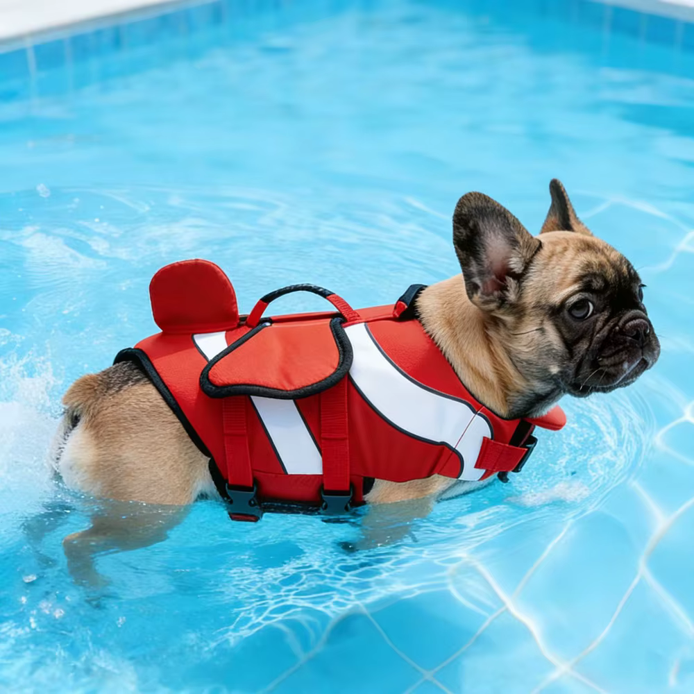 Gilet de sauvetage pour chiens avec protège-menton, maillot de bain respirant pour animaux de compagnie, gilet de flottabilité réglable pour la natation et la navigation des chiens