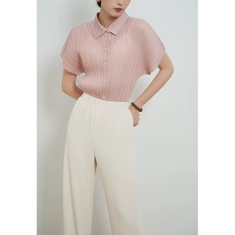 Miyake – Cardigan plissé à simple boutonnage