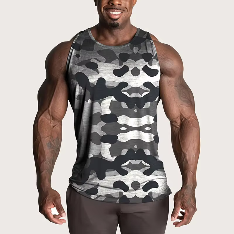 Gilet de Fitness de Camouflage pour homme musculaire, T-shirt sans manches respirant à séchage rapide, débardeur de Sport décontracté quotidien d'été