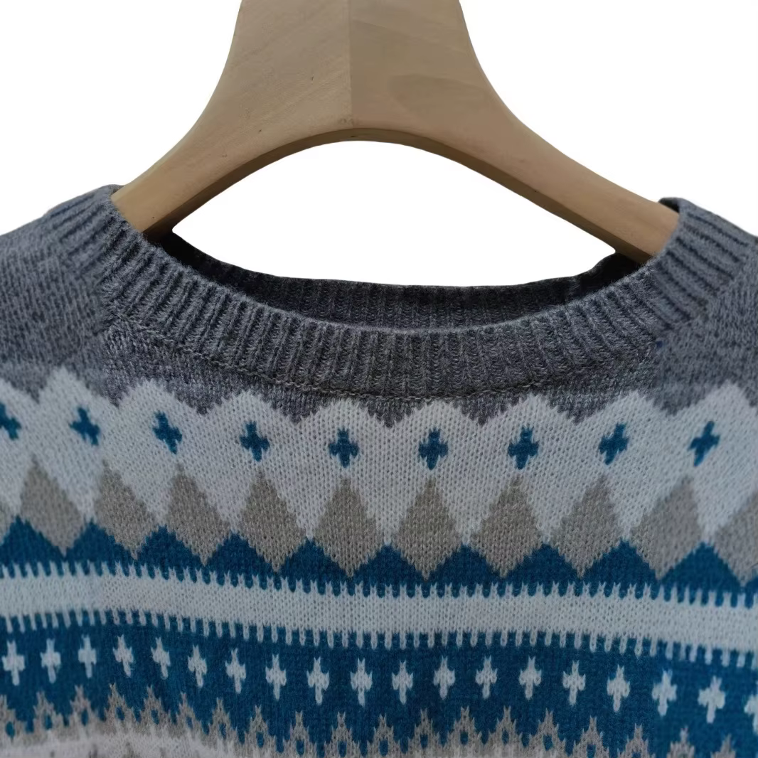 Pull long élégant en maille polyester avec motif géométrique pour femmes grandes tailles automne hiver confortable et durable