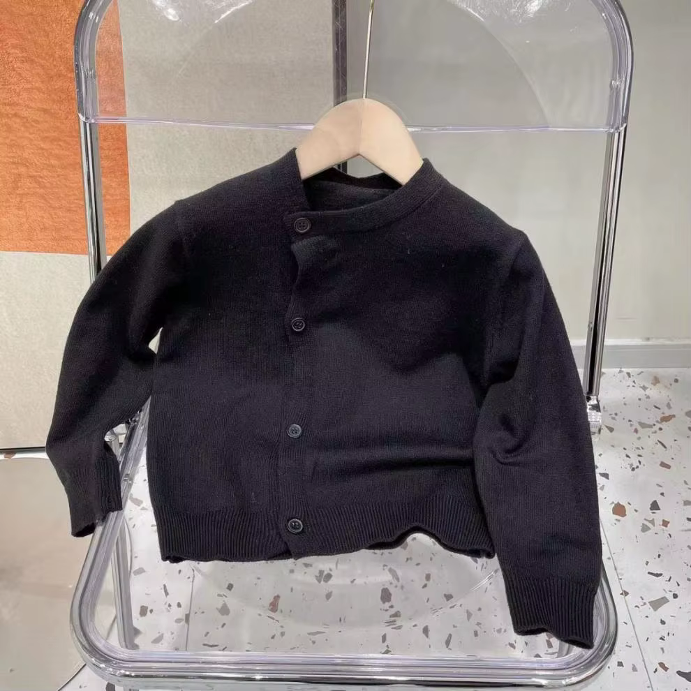 Cardigan tricoté pour bébé fille et garçon, pull à boutons irréguliers, couleur unie, vêtements d'hiver, de printemps et d'automne pour enfant de 2 à 12 ans