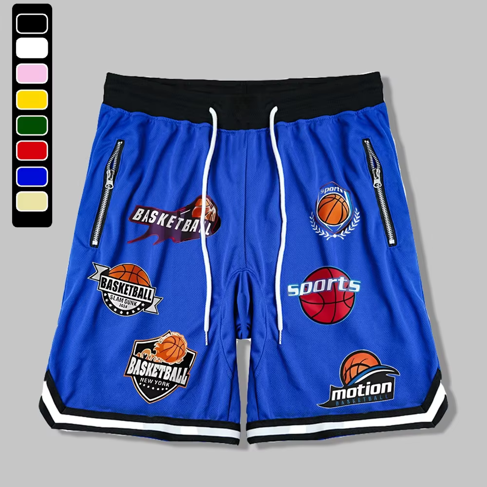 Short de basket-ball en maille pour hommes, ample, à séchage rapide, pour entraînement sportif, jogging d'été, pantalon court respirant décontracté