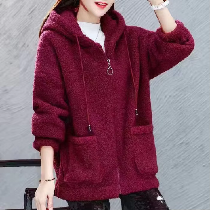 Sweat-shirt ample en laine d'agneau pour femme