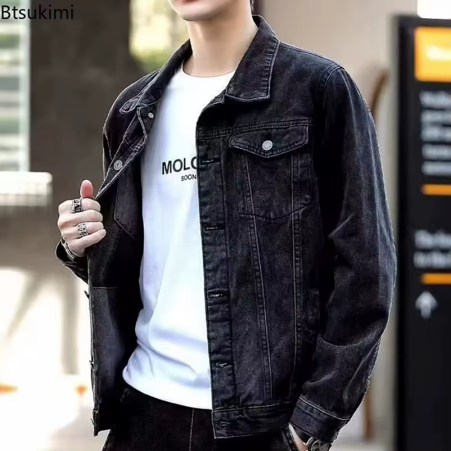 Blousons en jean 2026 pour hommes – Nouvelle collection décontractée multi-poches, style cargo, manteaux en jean pour motards, vêtements masculins tendance, grandes tailles jusqu'au 5XL