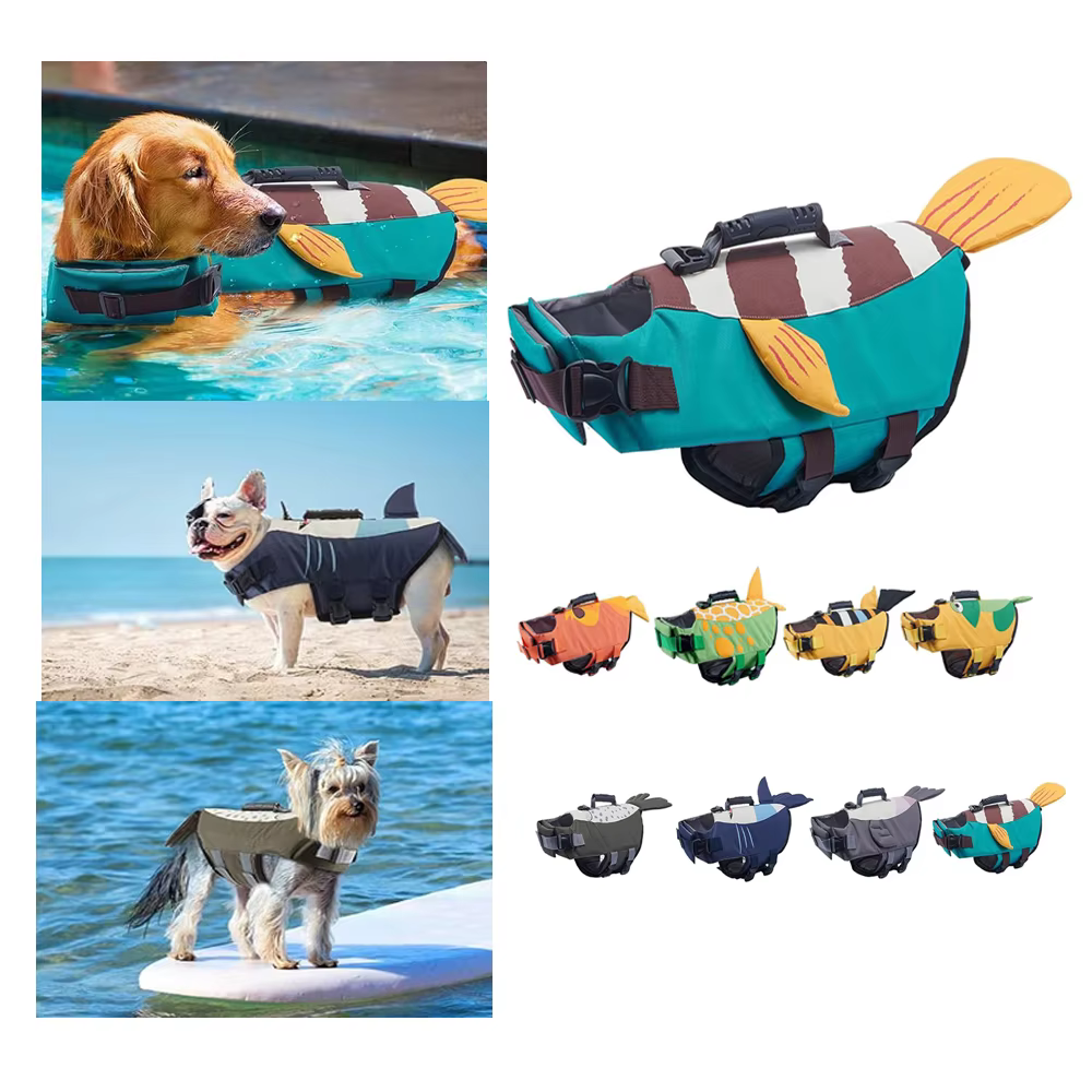 Gilet de flottaison pour chien, gilet de sauvetage pour la natation, gilets de flottaison, haute flottabilité, requin, animal de compagnie, glace de sécurité, petits, moyens et grands chiens